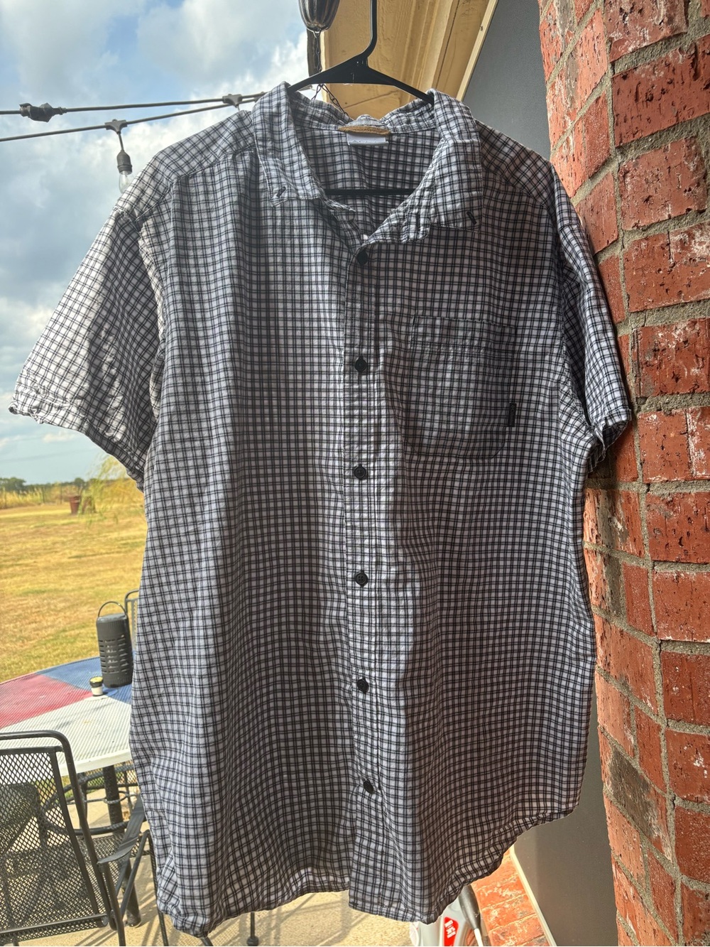 Columbia Men's Short-Sleeve Check Button-Up Shirt - Black & White